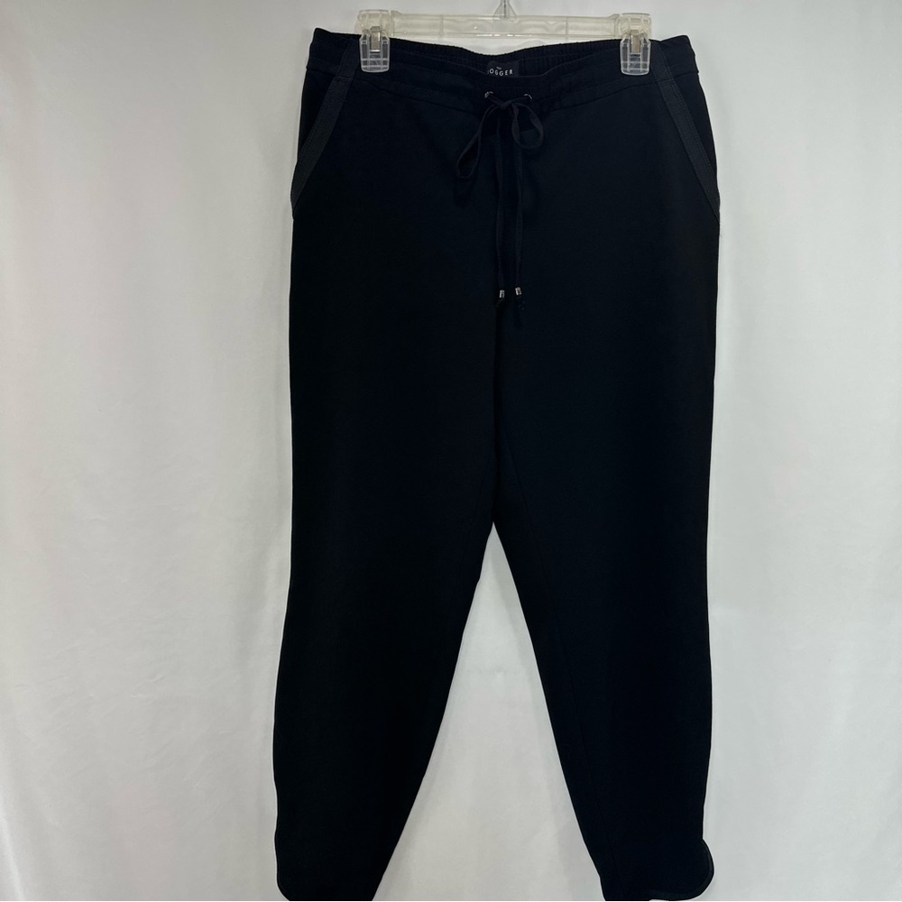 WHBM Jersey Relaxed Comfort Pants Jogger Elastic Waist Womens 10 Pockets Black